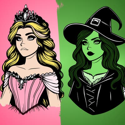 princess and witch realistic