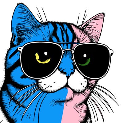 a cat with sun glasses realistic