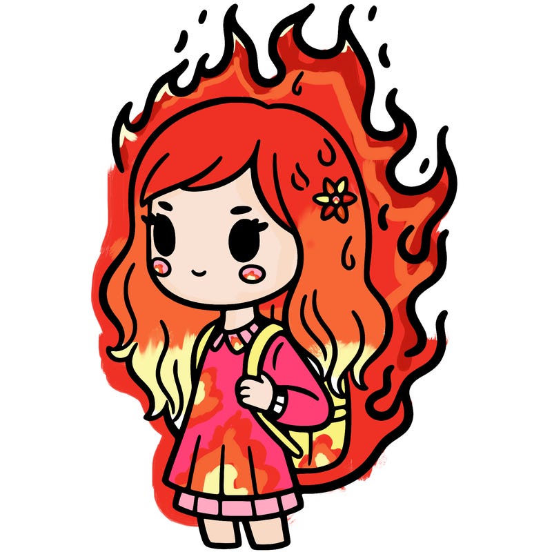 girl in fire
