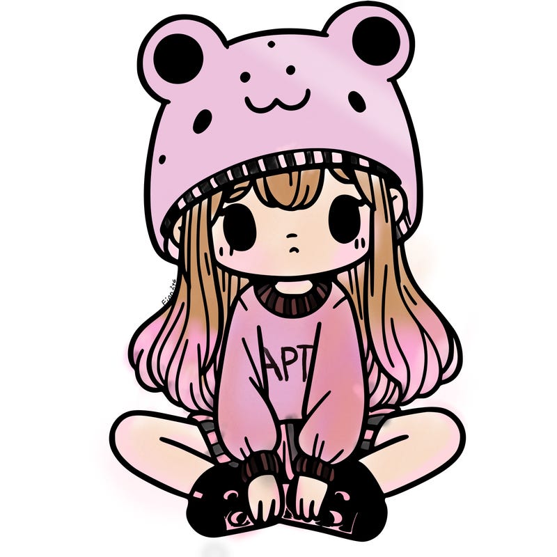 a girl wearing a frog hat and some frog socks