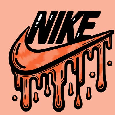 dripping nike logo