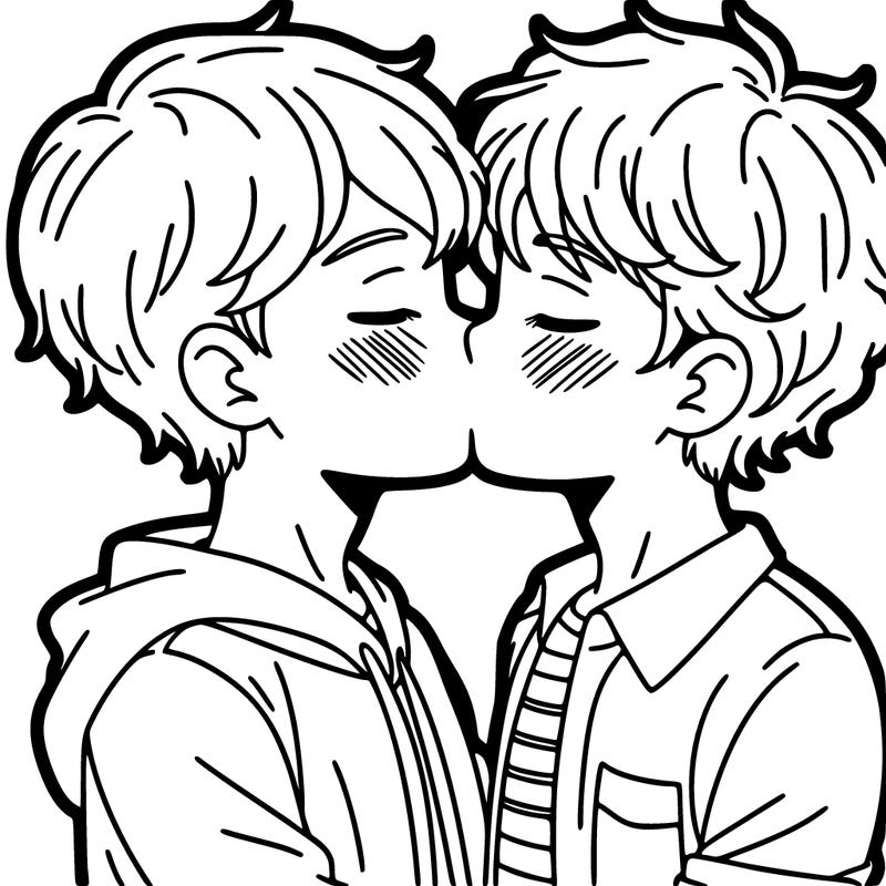 two boys kissing