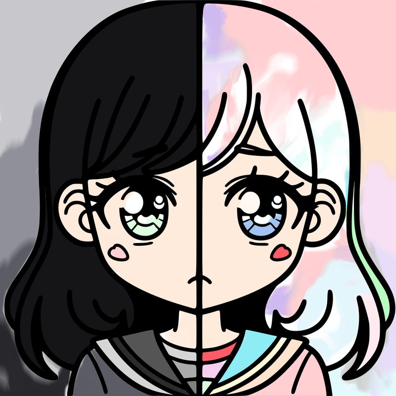 a split of a girl