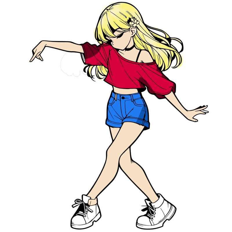 realistic girl danceing