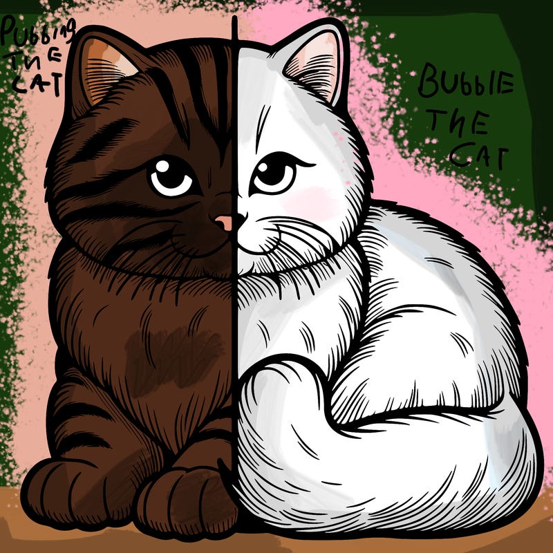 realistic split cat