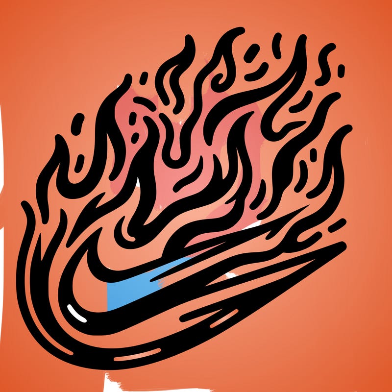 flaming nike logo