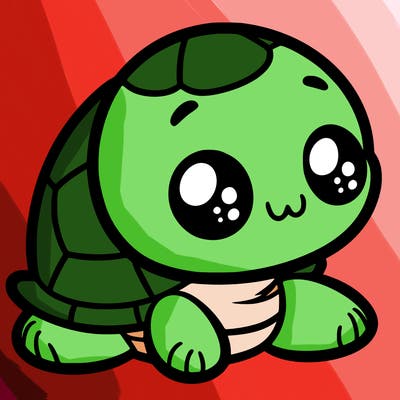 cute little animated turtle
