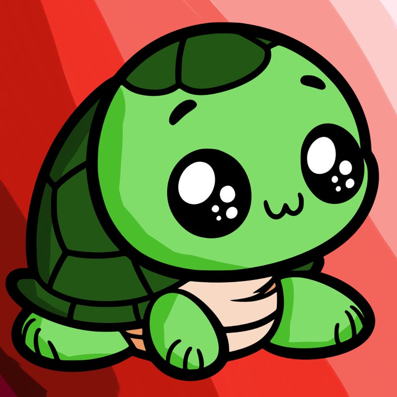 cute little animated turtle
