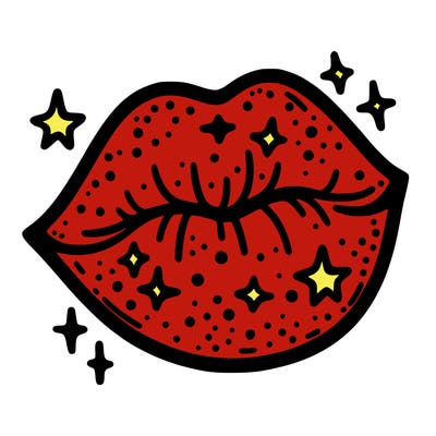 glittery lip