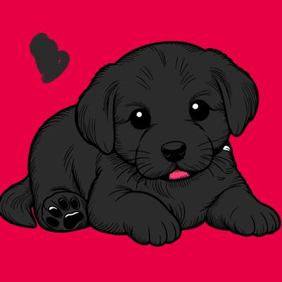 a cute realistic puppy