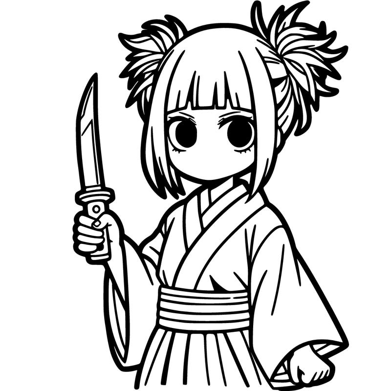 toga himiko holding a knife
