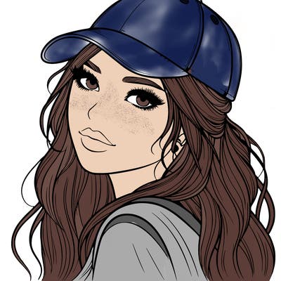 realistic beautiful girl with backward cap