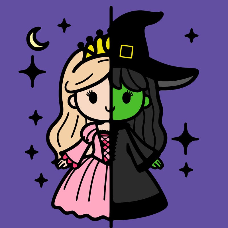 split princess and witch