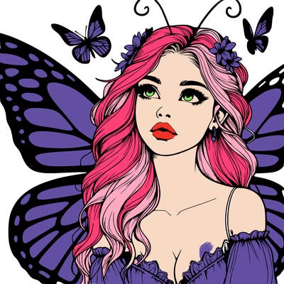 butterfly fairy realistic girl