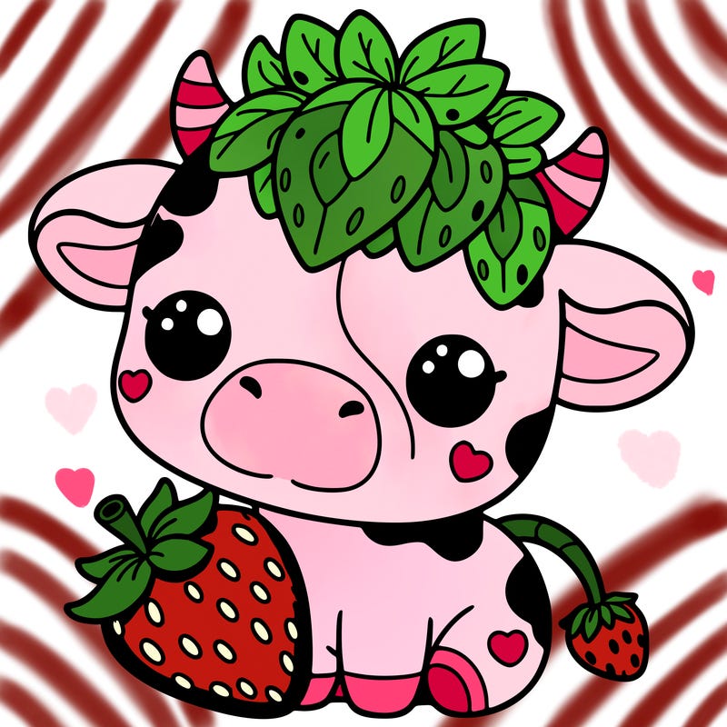 cute strawberry cow
