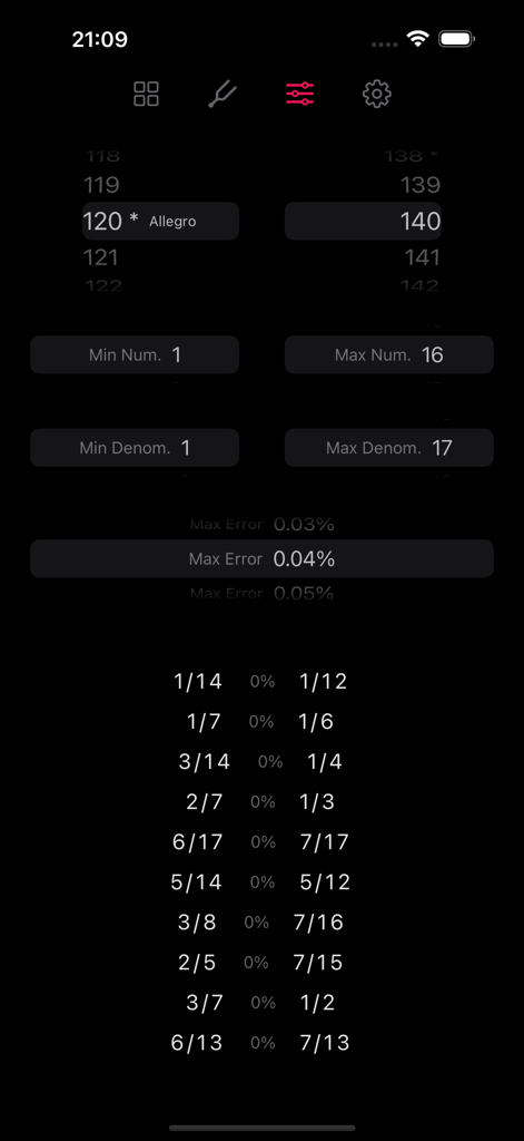 Composer Lab - Composer Lab app interface showing the Tempo Module with BPM settings and rhythmic ratio calculations.