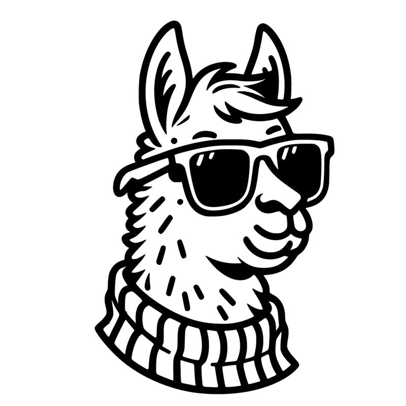 a lama with sunglasses