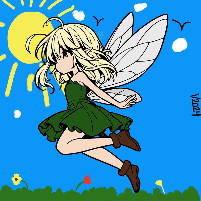 manga fairy flying