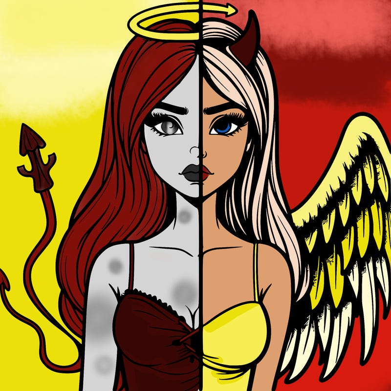 devil vs angel realistic girl