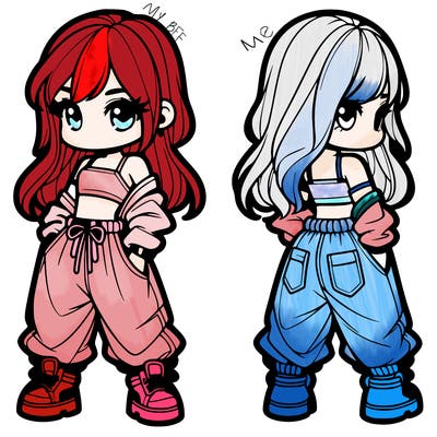 girl in crop top and baggy pants