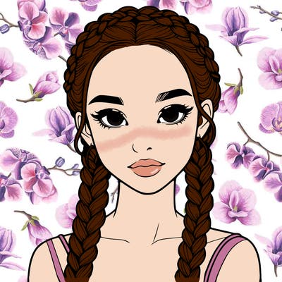 realistic girl with braids