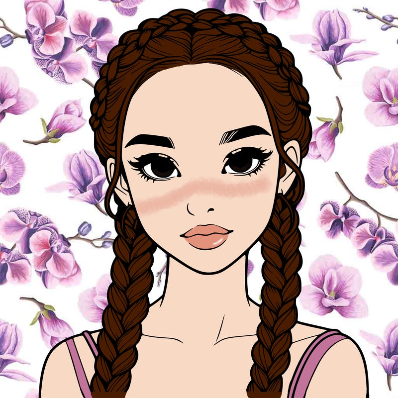 realistic girl with braids