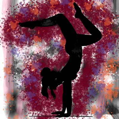 a woman doing a handstand