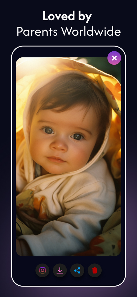 AI generated photo of a baby wrapped in a soft blanket