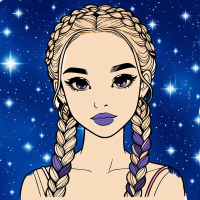 realistic girl with braids