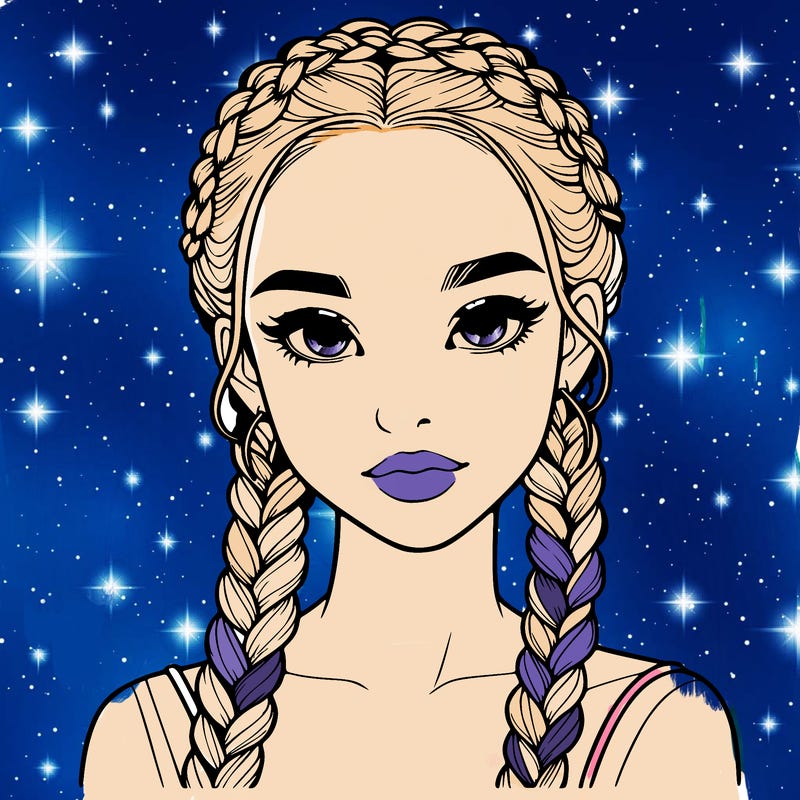 realistic girl with braids