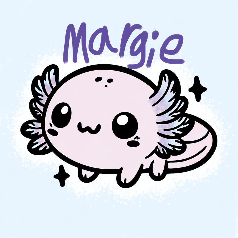 cute easy baby axolotl