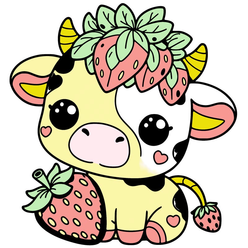 cute strawberry cow