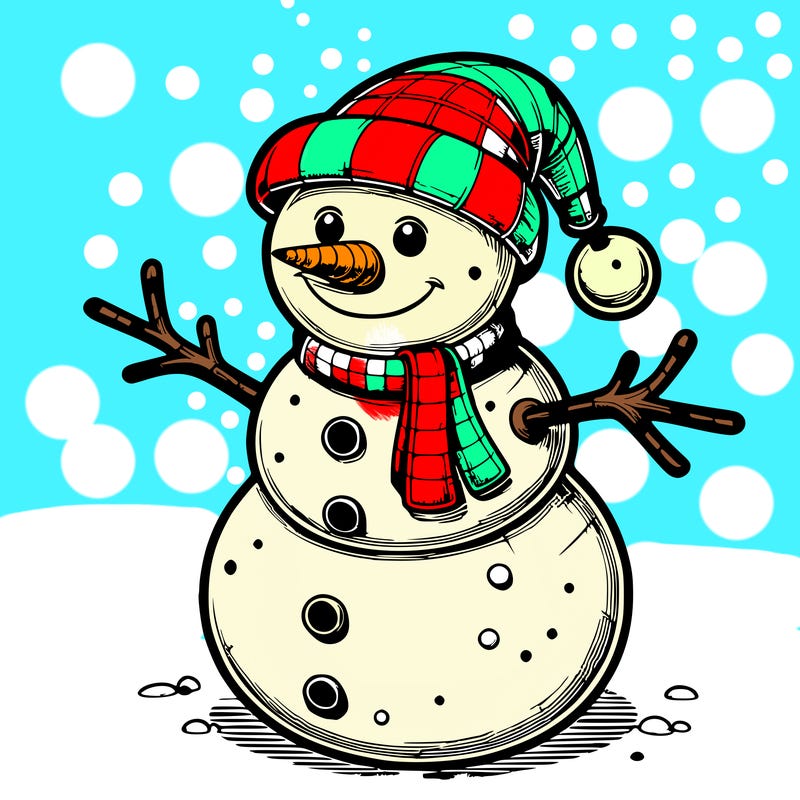 realistic christmas snowman