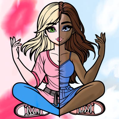 realistic girl split