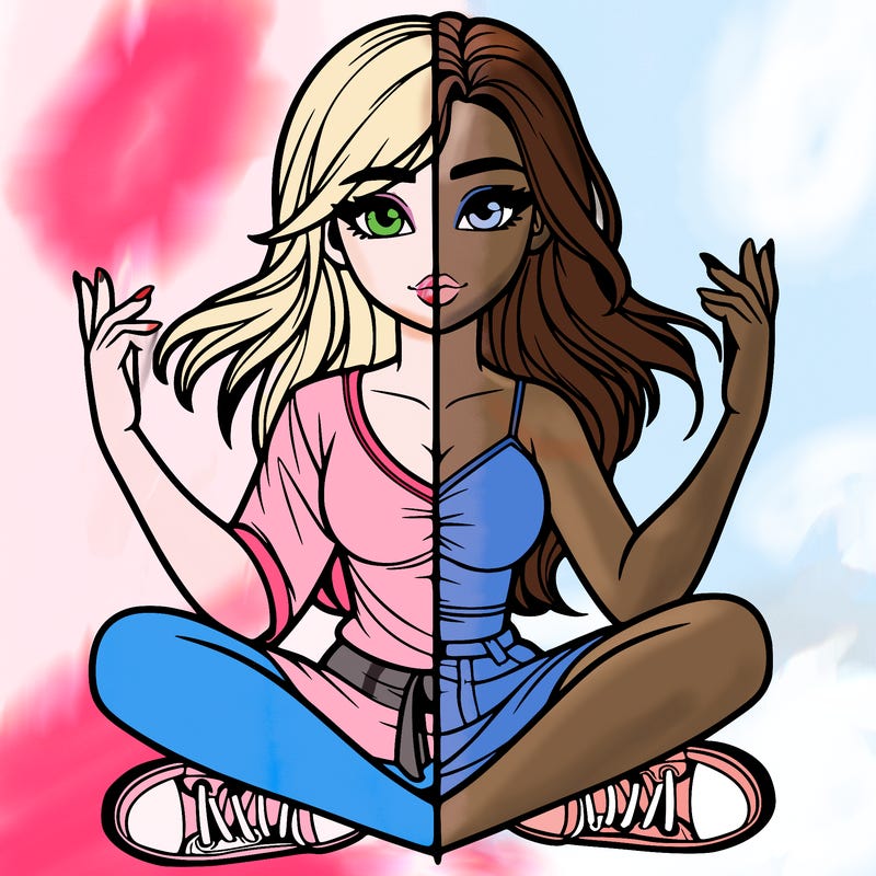 realistic girl split