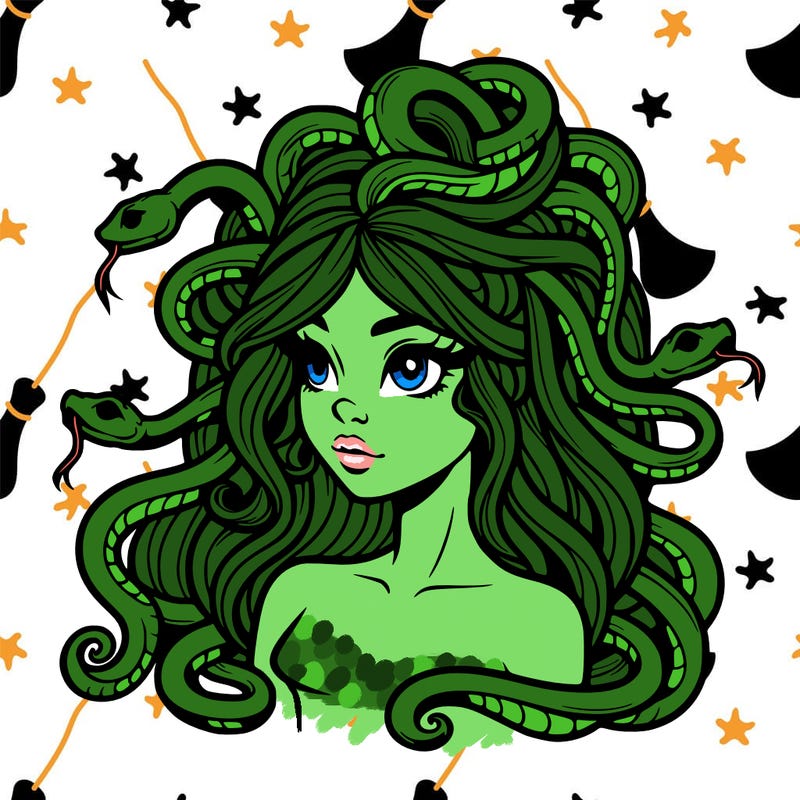 realistic medusa with snakes in her hair