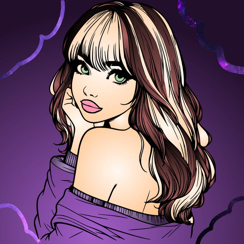 realistic girl with bangs looking over her shoulder