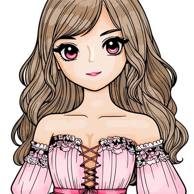 realistic girl wearing dress close up