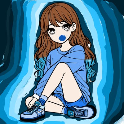 girl sitting realistic