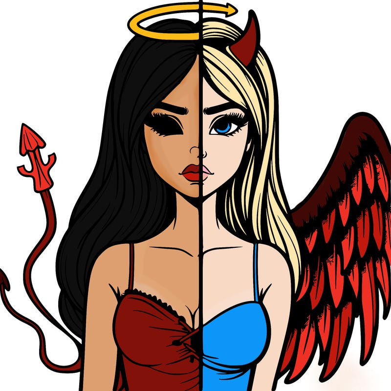 devil vs angel realistic girl