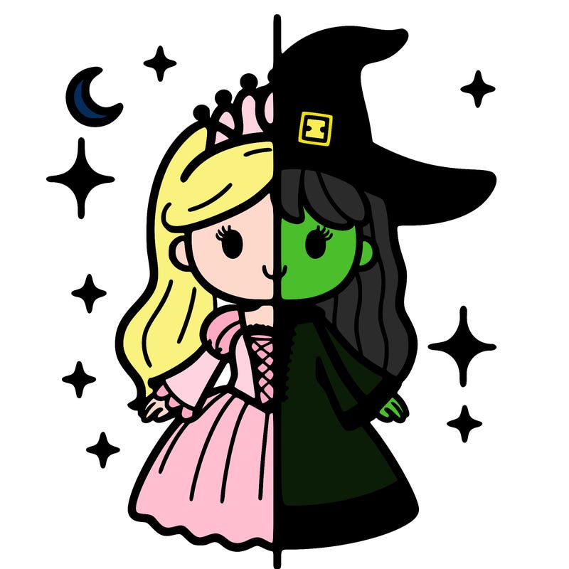 split princess and witch