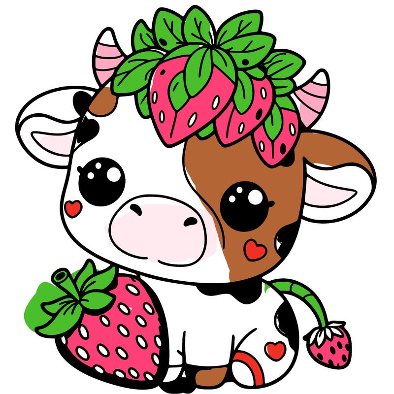 cute strawberry cow