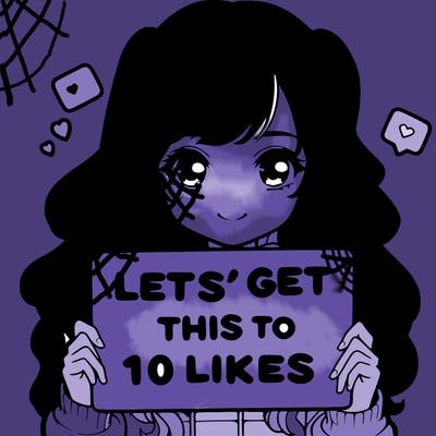 girl holding up sign that says let’s get this to 10 likes realistic