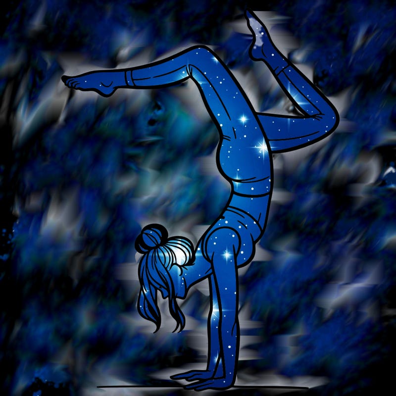 a woman doing a handstand