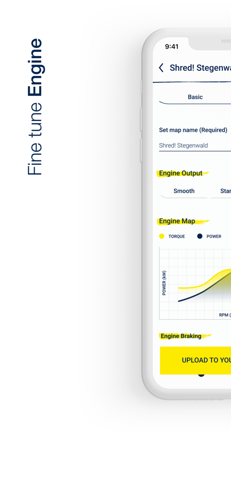Ride Husqvarna App-Oberfläche zur Feinabstimmung der Motorleistung und des Drehmomentverlaufs
