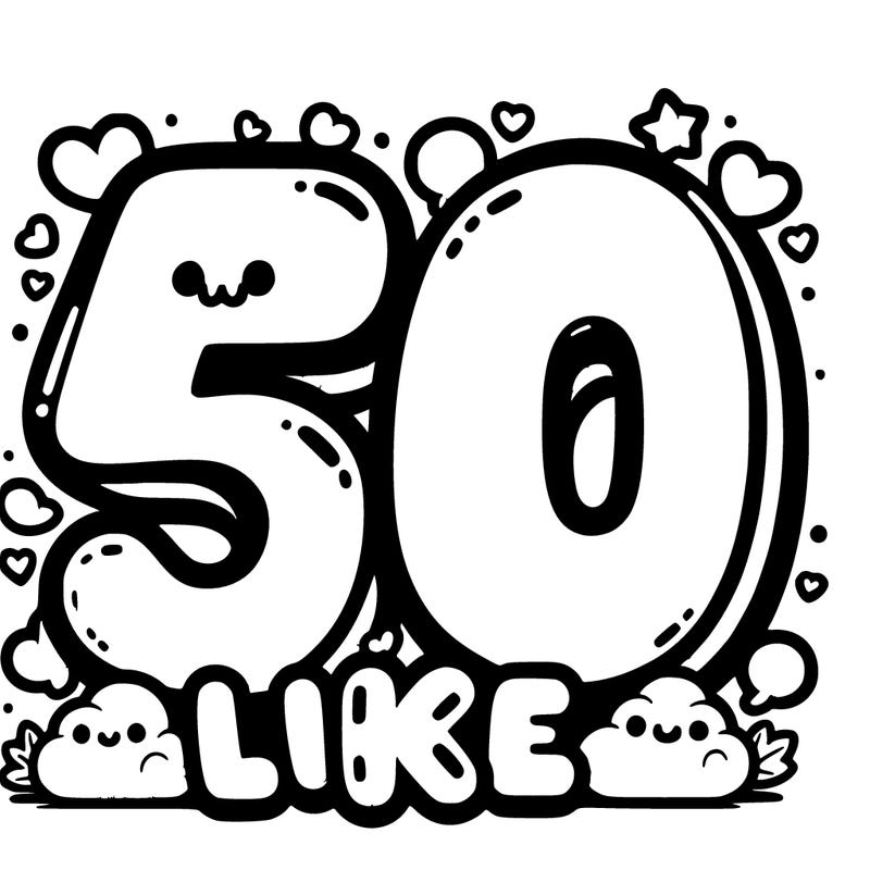 50 likes big bubble letters
