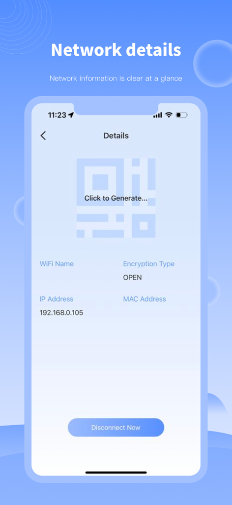 Hidden Camera Detector &Finder - 隠しカメラ検出アプリでWiFiネットワークの詳細とセキュリティ情報が表示されているアプリ画面