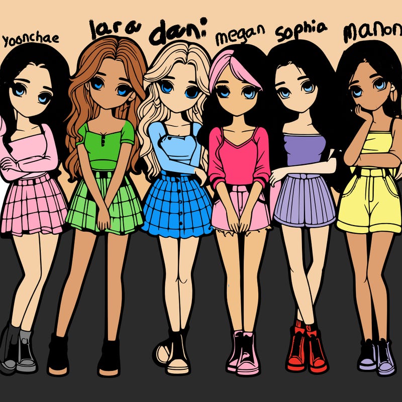 a group of girls realistic