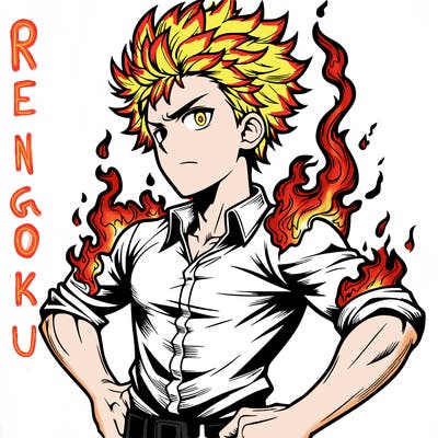 realistic manga man of fire