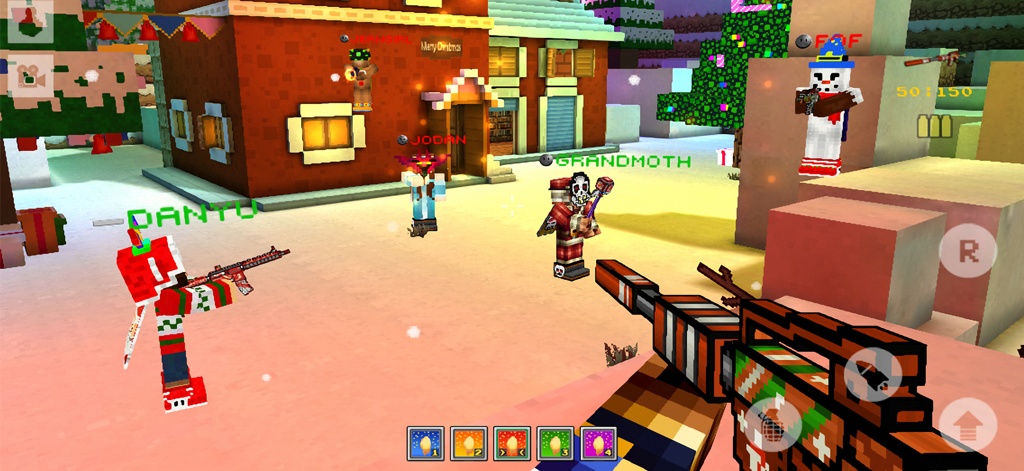 Block Force - 3D Pixel Shooter - Multiplayer combat in a 3D pixel world with winter theme and custom character skins